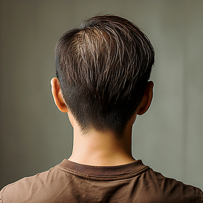 JPG 편집이미지 남자 한명 상반신 성인 머리카락 디지털합성 뒤통수 탈모 성인남자한명만 편집실사 AI인물포토 AI콘텐츠 1 사람 머리 CG 증상 남자한명만 성인남자만 파일형식 AI포토