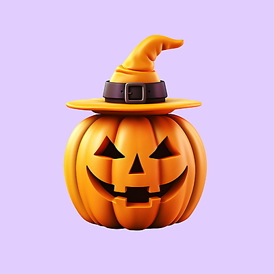 PSD 아이콘 호박 사람없음 3D아이콘 3D 주황색 디지털합성 마녀모자 잭오랜턴 모자_잡화 컬러 채소 할로윈 파일형식