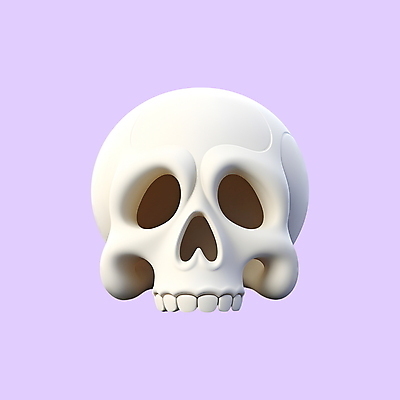PSD 아이콘 해골 사람없음 3D아이콘 3D 할로윈 흰색 디지털합성 컬러 뼈 파일형식