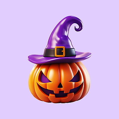 PSD 아이콘 호박 사람없음 3D아이콘 3D 주황색 디지털합성 마녀모자 잭오랜턴 모자_잡화 컬러 채소 할로윈 파일형식