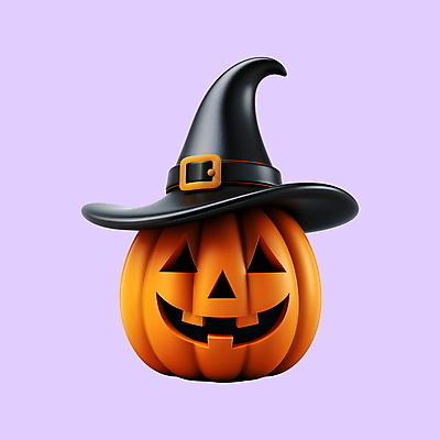PSD 아이콘 호박 사람없음 3D아이콘 3D 디지털합성 마녀모자 잭오랜턴 모자_잡화 채소 할로윈 파일형식