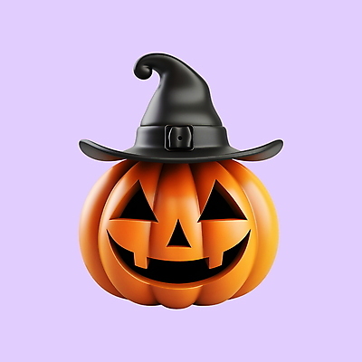 PSD 아이콘 호박 사람없음 3D아이콘 3D 디지털합성 마녀모자 잭오랜턴 모자_잡화 채소 할로윈 파일형식