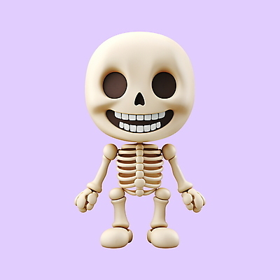 PSD 아이콘 캐릭터 해골 표정 사람없음 3D아이콘 3D 할로윈 흰색 디지털합성 스켈레톤 컬러 뼈 파일형식