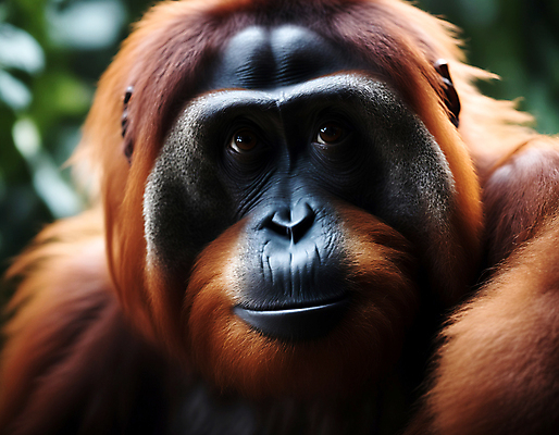 JPG 편집이미지 한마리 자연 사람없음 디지털합성 유인원 오랑우탄 편집실사 AI포토 AI콘텐츠 1 포유류 CG 생태계 파일형식