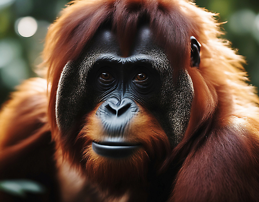 JPG 편집이미지 한마리 자연 사람없음 디지털합성 유인원 오랑우탄 편집실사 AI포토 AI콘텐츠 1 포유류 CG 생태계 파일형식