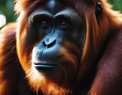 JPG 편집이미지 한마리 자연 사람없음 디지털합성 유인원 오랑우탄 편집실사 AI포토 AI콘텐츠 1 포유류 CG 생태계 파일형식