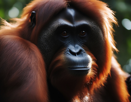 JPG 편집이미지 한마리 자연 사람없음 디지털합성 유인원 오랑우탄 편집실사 AI포토 AI콘텐츠 1 포유류 CG 생태계 파일형식