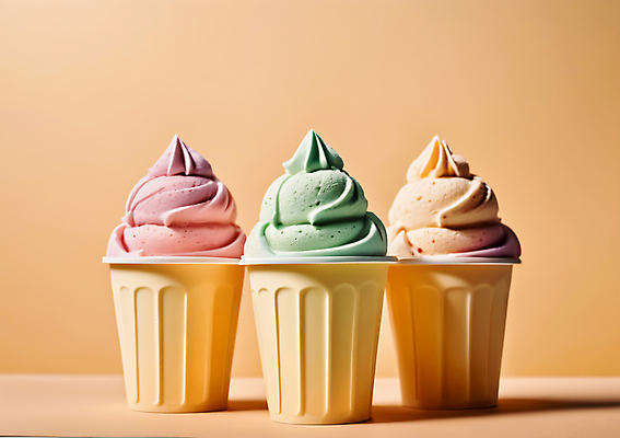 JPG 편집이미지 아이스크림 사람없음 종이컵 살구색 젤라또 컵아이스크림 편집실사 AI포토 AI콘텐츠 컬러 디저트 컵 일회용 CG 파일형식