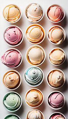 JPG 편집이미지 아이스크림 사람없음 컬러풀 종이컵 일렬 젤라또 컵아이스크림 편집실사 AI포토 AI콘텐츠 컬러 디저트 컵 일회용 CG 파일형식