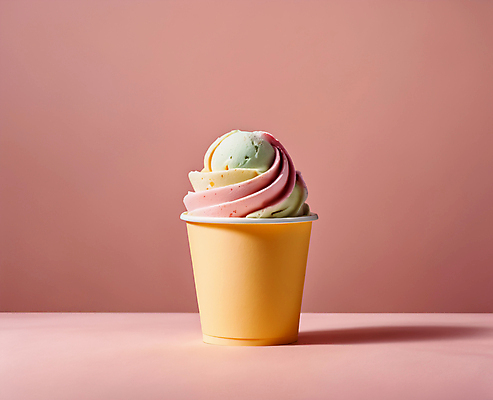 JPG 편집이미지 분홍색 아이스크림 사람없음 컬러풀 종이컵 젤라또 편집실사 AI포토 AI콘텐츠 컬러 디저트 컵 일회용 CG 파일형식