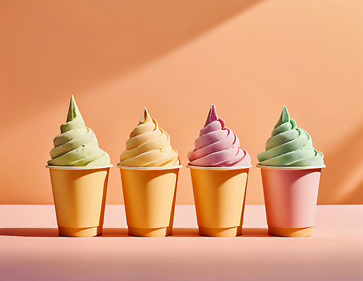 JPG 편집이미지 아이스크림 사람없음 종이컵 살구색 젤라또 컵아이스크림 편집실사 AI포토 AI콘텐츠 컬러 디저트 컵 일회용 CG 파일형식