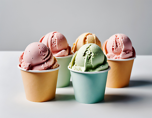 JPG 편집이미지 아이스크림 사람없음 컬러풀 종이컵 젤라또 컵아이스크림 편집실사 AI포토 AI콘텐츠 컬러 디저트 컵 일회용 CG 파일형식