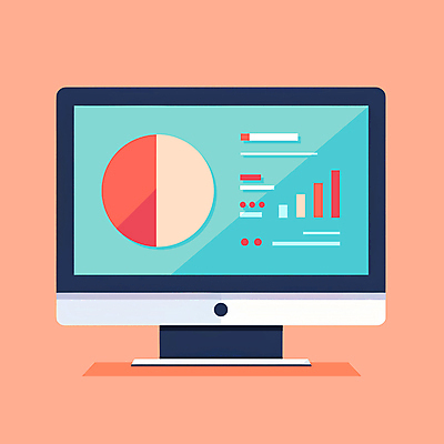 JPG 일러스트 통계 수업 그래프 사람없음 스터디 모니터 온라인 온라인강의 이러닝 국내일러스트 AI일러스트 AI콘텐츠 교육 학습 컴퓨터 강의 파일형식 언택트