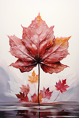JPG 단풍 낙엽 일러스트 나뭇잎 수채화 사람없음 빨간색 가을 국내일러스트 AI일러스트 AI콘텐츠 계절 컬러 잎 파일형식