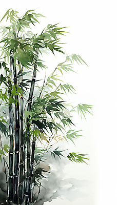 JPG 잎 일러스트 자연 붓터치 수묵화 풍경 사람없음 초록색 대나무 번짐 담채화 국내일러스트 AI일러스트 AI콘텐츠 나무 식물 컬러 미술 생태계 파일형식 효과