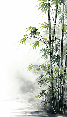 JPG 잎 일러스트 자연 붓터치 수묵화 풍경 사람없음 초록색 대나무 번짐 담채화 국내일러스트 AI일러스트 AI콘텐츠 나무 식물 컬러 미술 생태계 파일형식 효과