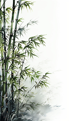 JPG 잎 일러스트 자연 붓터치 수묵화 풍경 사람없음 초록색 대나무 번짐 담채화 국내일러스트 AI일러스트 AI콘텐츠 나무 식물 컬러 미술 생태계 파일형식 효과