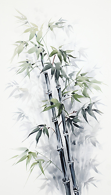 JPG 잎 일러스트 자연 붓터치 수묵화 풍경 사람없음 초록색 대나무 번짐 담채화 국내일러스트 AI일러스트 AI콘텐츠 나무 식물 컬러 미술 생태계 파일형식 효과