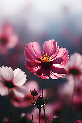 JPG 편집이미지 분홍색 꽃밭 자연 가을꽃 풍경 초원 사람없음 코스모스 편집실사 AI포토 AI콘텐츠 꽃 컬러 CG 생태계 파일형식 가을_계절