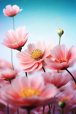 JPG 편집이미지 분홍색 꽃밭 자연 가을꽃 풍경 초원 사람없음 코스모스 편집실사 AI포토 AI콘텐츠 꽃 컬러 CG 생태계 파일형식 가을_계절