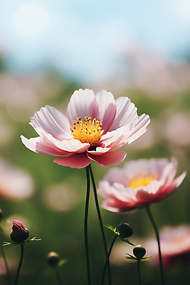 JPG 편집이미지 분홍색 꽃밭 자연 가을꽃 풍경 초원 사람없음 코스모스 편집실사 AI포토 AI콘텐츠 꽃 컬러 CG 생태계 파일형식 가을_계절