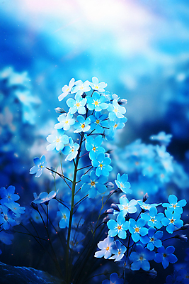 JPG 편집이미지 꽃밭 자연 풍경 사람없음 아웃포커스 파란색 물망초 편집실사 AI포토 AI콘텐츠 꽃 컬러 촬영기법 CG 생태계 파일형식