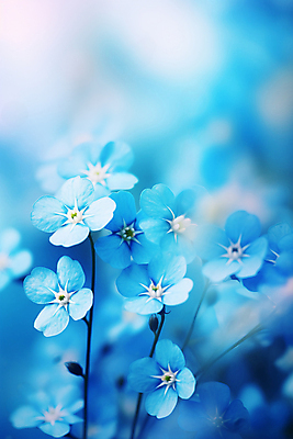 JPG 편집이미지 꽃밭 자연 풍경 사람없음 아웃포커스 파란색 물망초 편집실사 AI포토 AI콘텐츠 꽃 컬러 촬영기법 CG 생태계 파일형식