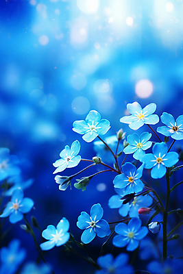 JPG 편집이미지 꽃밭 자연 풍경 사람없음 아웃포커스 파란색 보케 물망초 편집실사 AI포토 AI콘텐츠 꽃 컬러 촬영기법 CG 생태계 파일형식