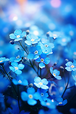 JPG 편집이미지 꽃밭 자연 풍경 사람없음 아웃포커스 파란색 물망초 편집실사 AI포토 AI콘텐츠 꽃 컬러 촬영기법 CG 생태계 파일형식