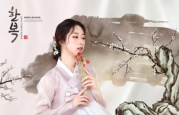 PSD 편집이미지 한국문화 한국전통 여자 꽃 붓터치 수묵화 한명 들기 20대 성인 한국인 바위 나뭇가지 한복 베이지색 의료성형뷰티 한류 성인여자한명만 이미지편집 나무 식물 1 동양문화 전통 문화 컬러 모션 한국 미술 사람 동양인 청년 돌_바위 전통의상 여자한명만 성인여자만 파일형식