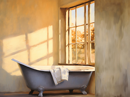 JPG 일러스트 창문 욕조 실내 따뜻함 사람없음 인테리어 수건 햇빛 욕실 편안함 디지털합성 유화 편집소스 국내일러스트 AI일러스트 AI콘텐츠 디자인 미술 내부 위생용품 태양 감각 파일형식