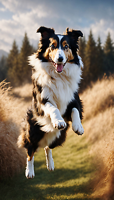 JPG 편집이미지 한마리 거리 사람없음 달리기 점프 산책 강아지 디지털합성 즐거움 콜리 편집실사 AI포토 AI콘텐츠 1 감정 모션 휴식 반려동물 개 CG 파일형식