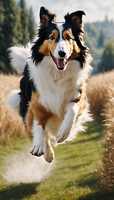 JPG 편집이미지 한마리 거리 사람없음 달리기 점프 산책 강아지 디지털합성 즐거움 콜리 흙먼지 편집실사 AI포토 AI콘텐츠 1 감정 모션 휴식 반려동물 개 CG 먼지 파일형식