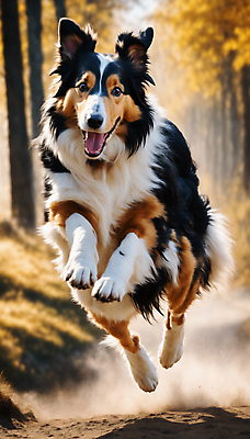 JPG 편집이미지 한마리 거리 사람없음 달리기 점프 산책 강아지 디지털합성 즐거움 콜리 흙먼지 편집실사 AI포토 AI콘텐츠 1 감정 모션 휴식 반려동물 개 CG 먼지 파일형식