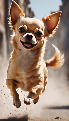 JPG 편집이미지 한마리 거리 사람없음 달리기 점프 산책 강아지 디지털합성 즐거움 치와와 흙먼지 편집실사 AI포토 AI콘텐츠 1 감정 모션 휴식 반려동물 개 CG 먼지 파일형식