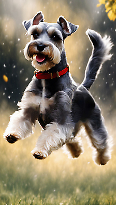 JPG 편집이미지 한마리 거리 사람없음 달리기 점프 산책 강아지 슈나우저 디지털합성 즐거움 먼지 목줄 편집실사 AI포토 AI콘텐츠 1 감정 모션 휴식 반려동물 개 CG 파일형식 반려용품