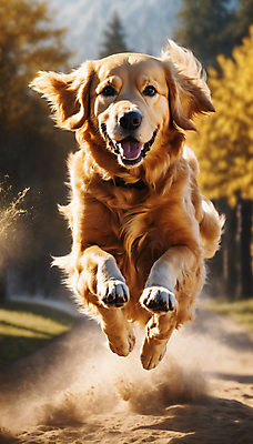 JPG 편집이미지 한마리 거리 사람없음 달리기 점프 산책 골든리트리버 리트리버 강아지 디지털합성 즐거움 흙먼지 편집실사 AI포토 AI콘텐츠 1 감정 모션 휴식 반려동물 개 CG 먼지 파일형식