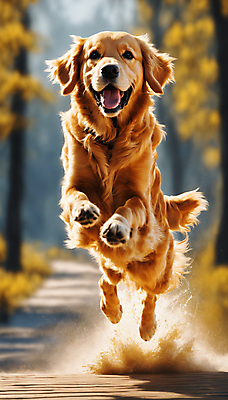 JPG 편집이미지 한마리 거리 사람없음 달리기 점프 산책 골든리트리버 리트리버 강아지 디지털합성 즐거움 흙먼지 편집실사 AI포토 AI콘텐츠 1 감정 모션 휴식 반려동물 개 CG 먼지 파일형식