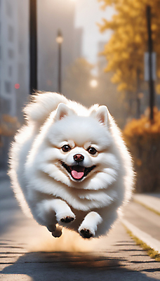 JPG 편집이미지 한마리 거리 사람없음 달리기 점프 산책 강아지 디지털합성 즐거움 포메라니안 편집실사 AI포토 AI콘텐츠 1 감정 모션 휴식 반려동물 개 CG 파일형식