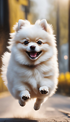 JPG 편집이미지 한마리 거리 사람없음 달리기 점프 산책 강아지 디지털합성 즐거움 포메라니안 흙먼지 편집실사 AI포토 AI콘텐츠 1 감정 모션 휴식 반려동물 개 CG 먼지 파일형식