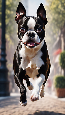 JPG 편집이미지 한마리 거리 사람없음 달리기 점프 산책 강아지 디지털합성 즐거움 보스턴테리어 편집실사 AI포토 AI콘텐츠 1 감정 모션 휴식 반려동물 개 테리어 CG 파일형식