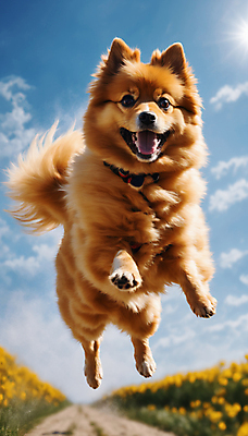 JPG 편집이미지 한마리 거리 사람없음 달리기 점프 산책 강아지 디지털합성 즐거움 믹스견 편집실사 AI포토 AI콘텐츠 1 감정 모션 휴식 반려동물 개 CG 파일형식