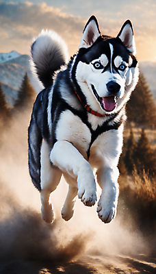 JPG 편집이미지 한마리 거리 사람없음 달리기 점프 산책 강아지 시베리안허스키 디지털합성 즐거움 흙먼지 편집실사 AI포토 AI콘텐츠 1 감정 모션 휴식 반려동물 개 CG 먼지 파일형식