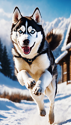 JPG 편집이미지 한마리 거리 사람없음 달리기 점프 산책 강아지 시베리안허스키 디지털합성 즐거움 편집실사 AI포토 AI콘텐츠 1 감정 모션 휴식 반려동물 개 CG 파일형식