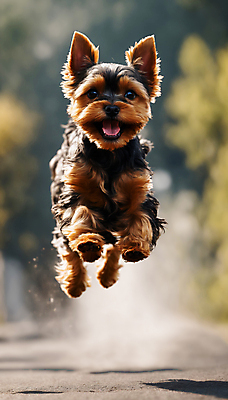 JPG 편집이미지 한마리 거리 사람없음 달리기 점프 산책 강아지 요크셔테리어 디지털합성 즐거움 흙먼지 편집실사 AI포토 AI콘텐츠 1 감정 모션 휴식 반려동물 개 테리어 CG 먼지 파일형식
