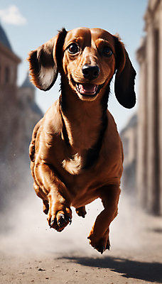 JPG 편집이미지 한마리 거리 사람없음 달리기 점프 산책 강아지 닥스훈트 디지털합성 즐거움 흙먼지 편집실사 AI포토 AI콘텐츠 1 감정 모션 휴식 반려동물 개 CG 먼지 파일형식