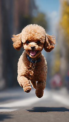JPG 편집이미지 한마리 거리 사람없음 달리기 점프 산책 강아지 디지털합성 즐거움 푸들 목줄 편집실사 AI포토 AI콘텐츠 1 감정 모션 휴식 반려동물 개 CG 파일형식 반려용품