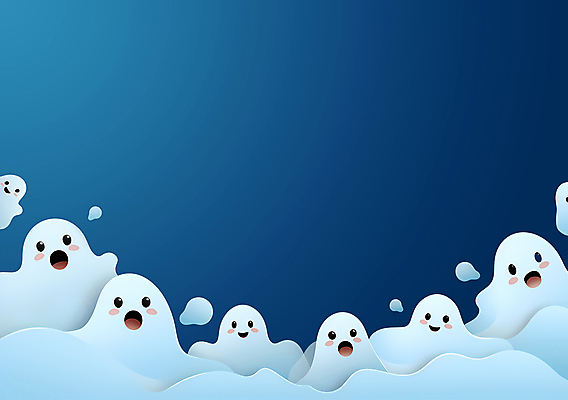 JPG 구름 캐릭터 일러스트 사람없음 파란색 귀여움 할로윈 유령 카피스페이스 국내일러스트 일러캐릭터 AI일러스트 AI콘텐츠 자연요소 컬러 컨셉 공백 파일형식