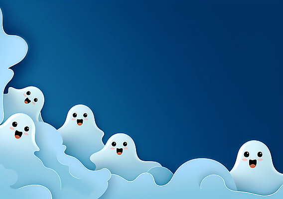 JPG 구름 캐릭터 일러스트 사람없음 파란색 귀여움 할로윈 유령 카피스페이스 국내일러스트 일러캐릭터 AI일러스트 AI콘텐츠 자연요소 컬러 컨셉 공백 파일형식