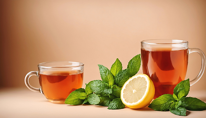 JPG 편집이미지 사람없음 차 찻잔 레몬 허브 허브차 편집실사 AI포토 AI콘텐츠 식물 음료 과일 잔 차_음료 CG 파일형식